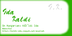 ida kaldi business card